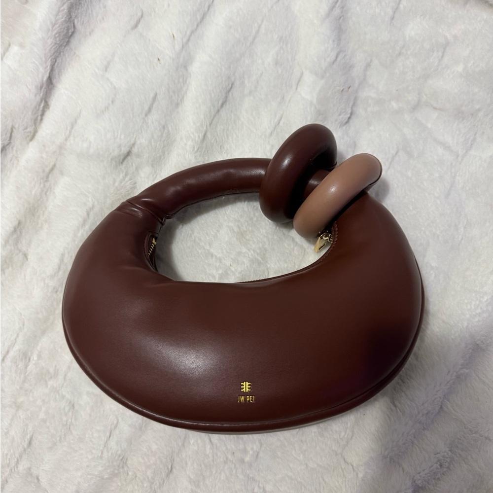JW PEI Brown Leather Handbag with Unique Handle